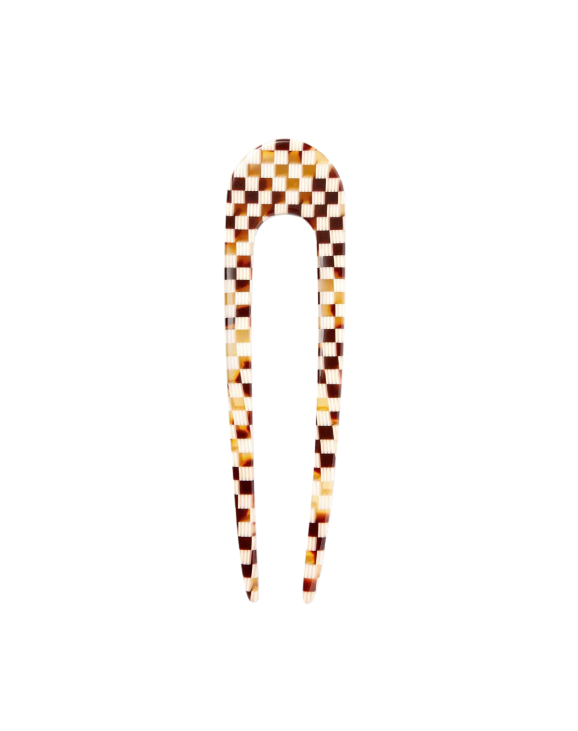 French Hair Pin - Tortoise Checker