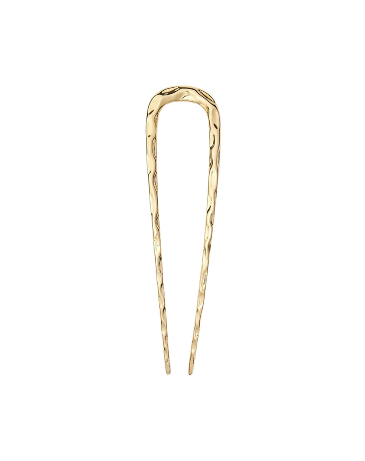 Midi Wavy French Hair Pin - Gold