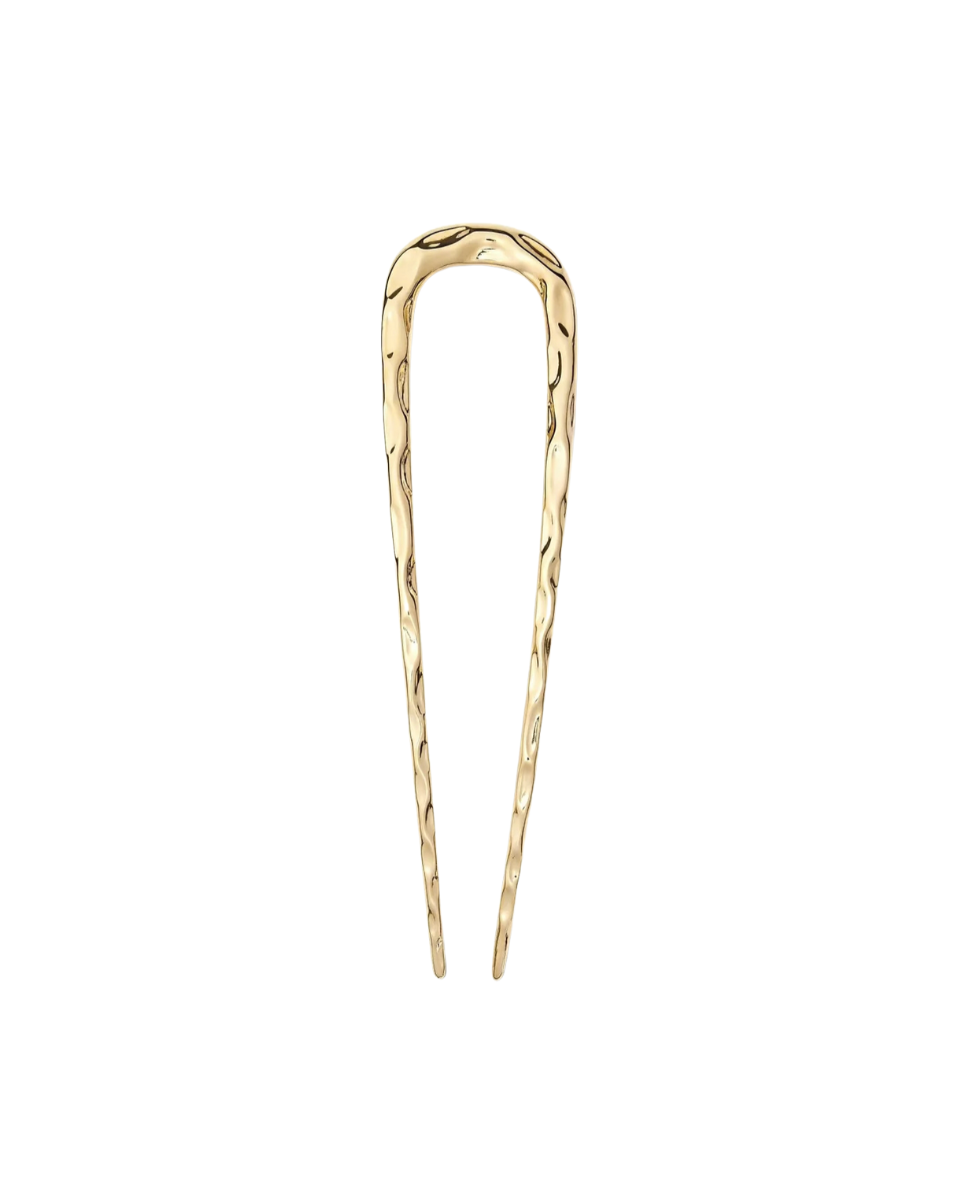 Midi Wavy French Hair Pin - Gold