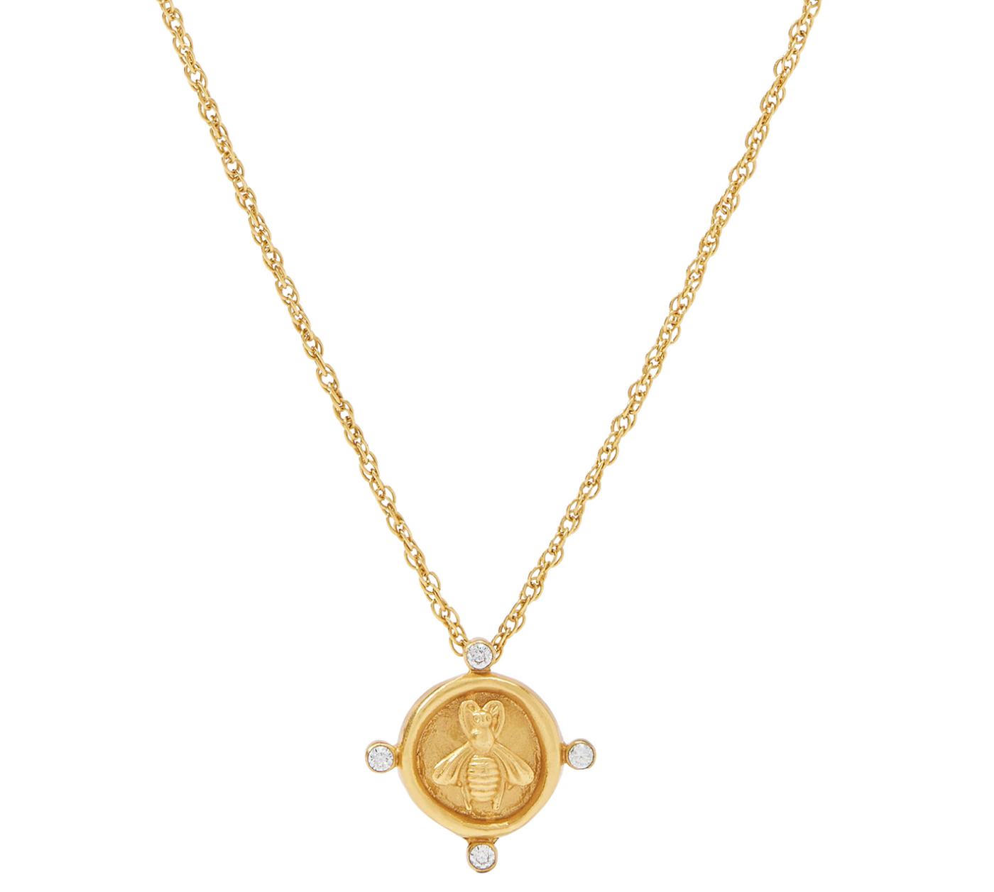 Bee Cameo Solitaire Necklace-Cubic Zirconia-OS