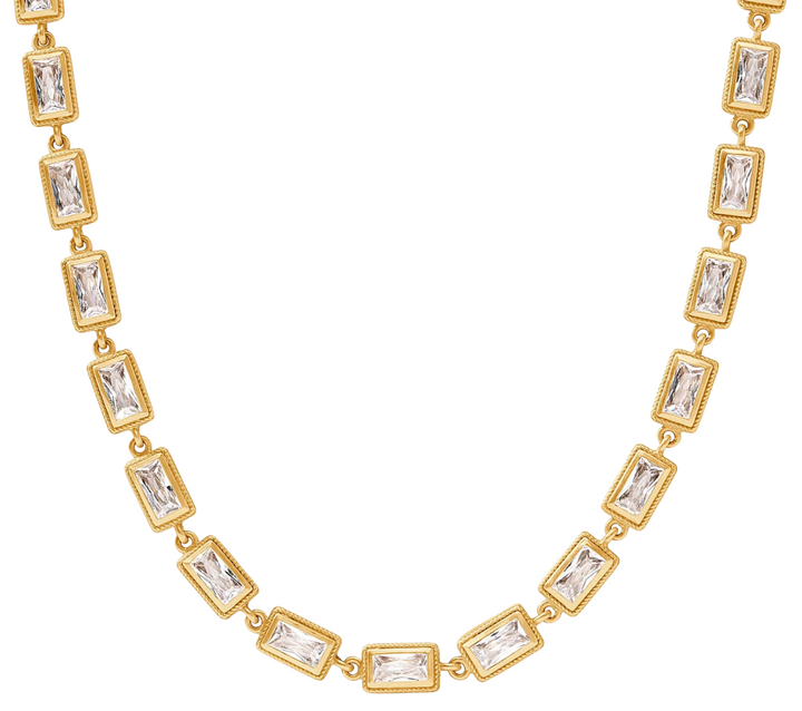 Baguette Tennis Necklace-Cubic Zirconia-OS