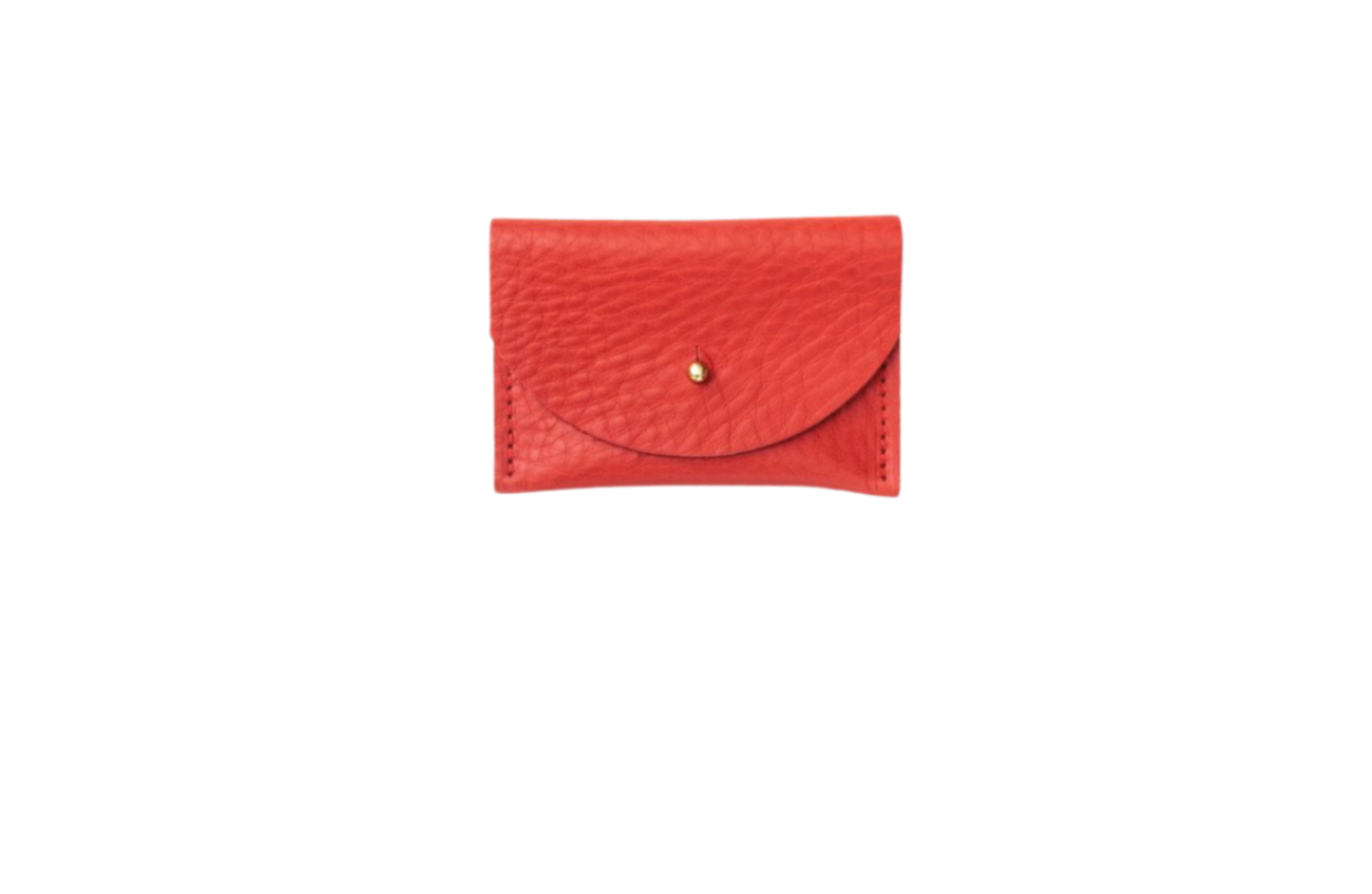 Leather Cardholder- Tomato