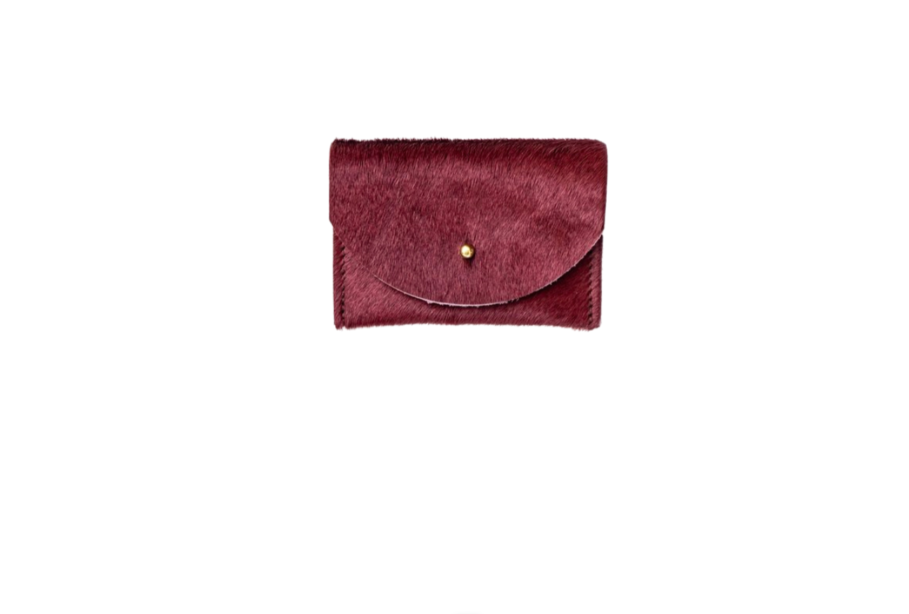 Cowhide Cardholder- Plum