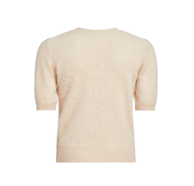 Rhetta Brushed Cashmere Pullover- Wheat