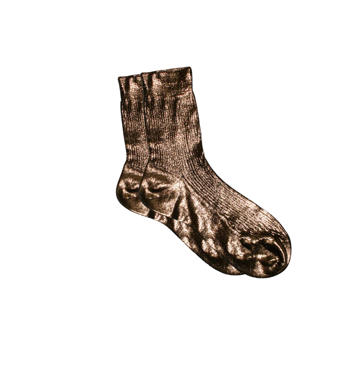 One Ribbed Laminated Sock- Brown