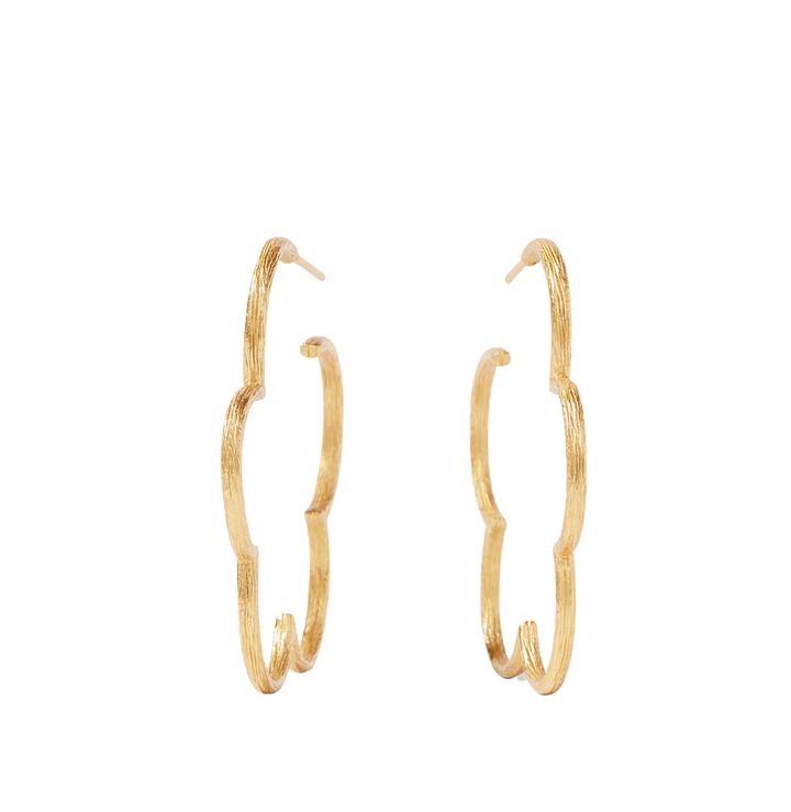 Gardenia Textured Hoop- Medium