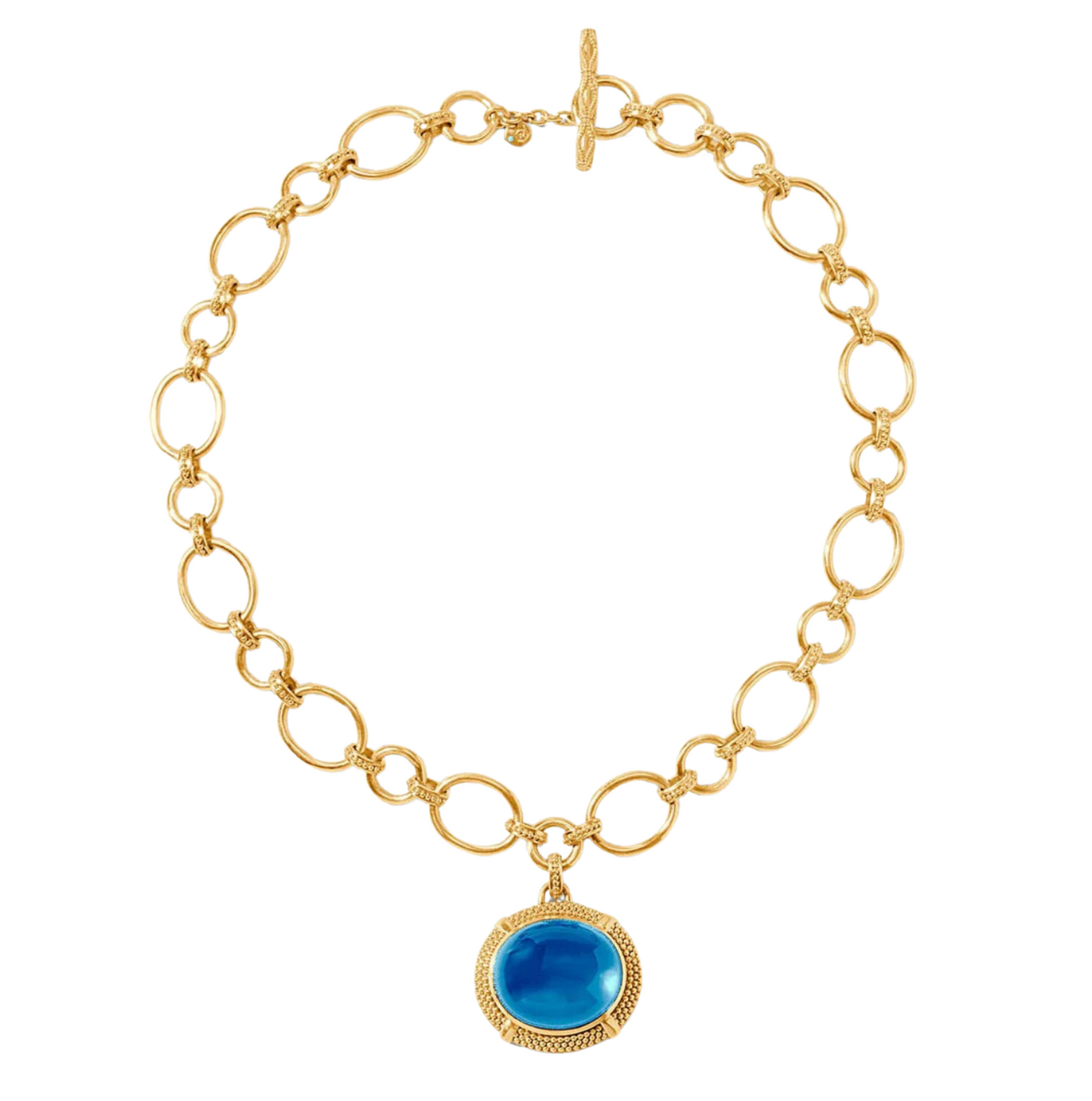 Cabochon Statement Necklace - London Blue