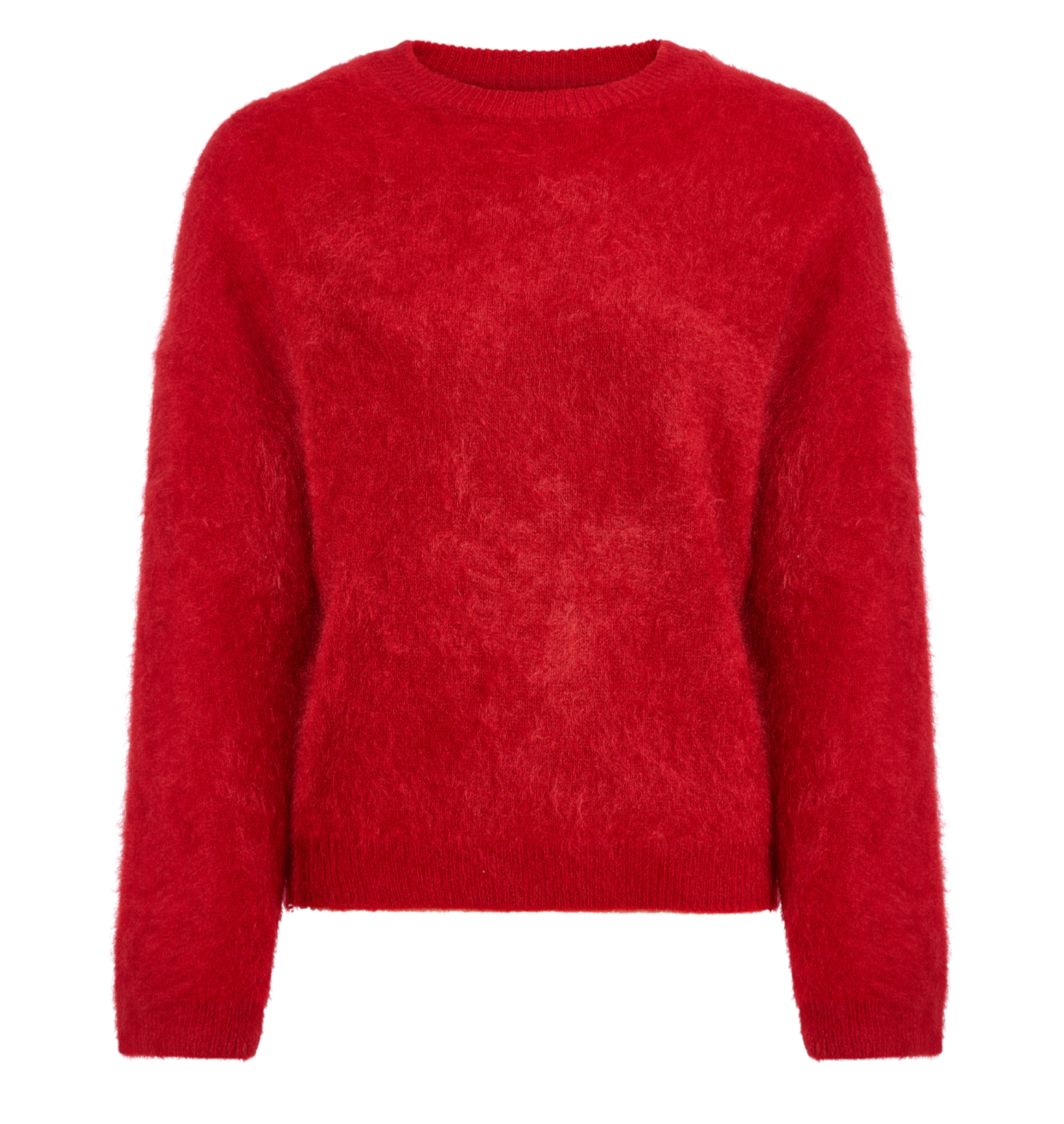 Mae Brushed Cashmere Pullover- Red