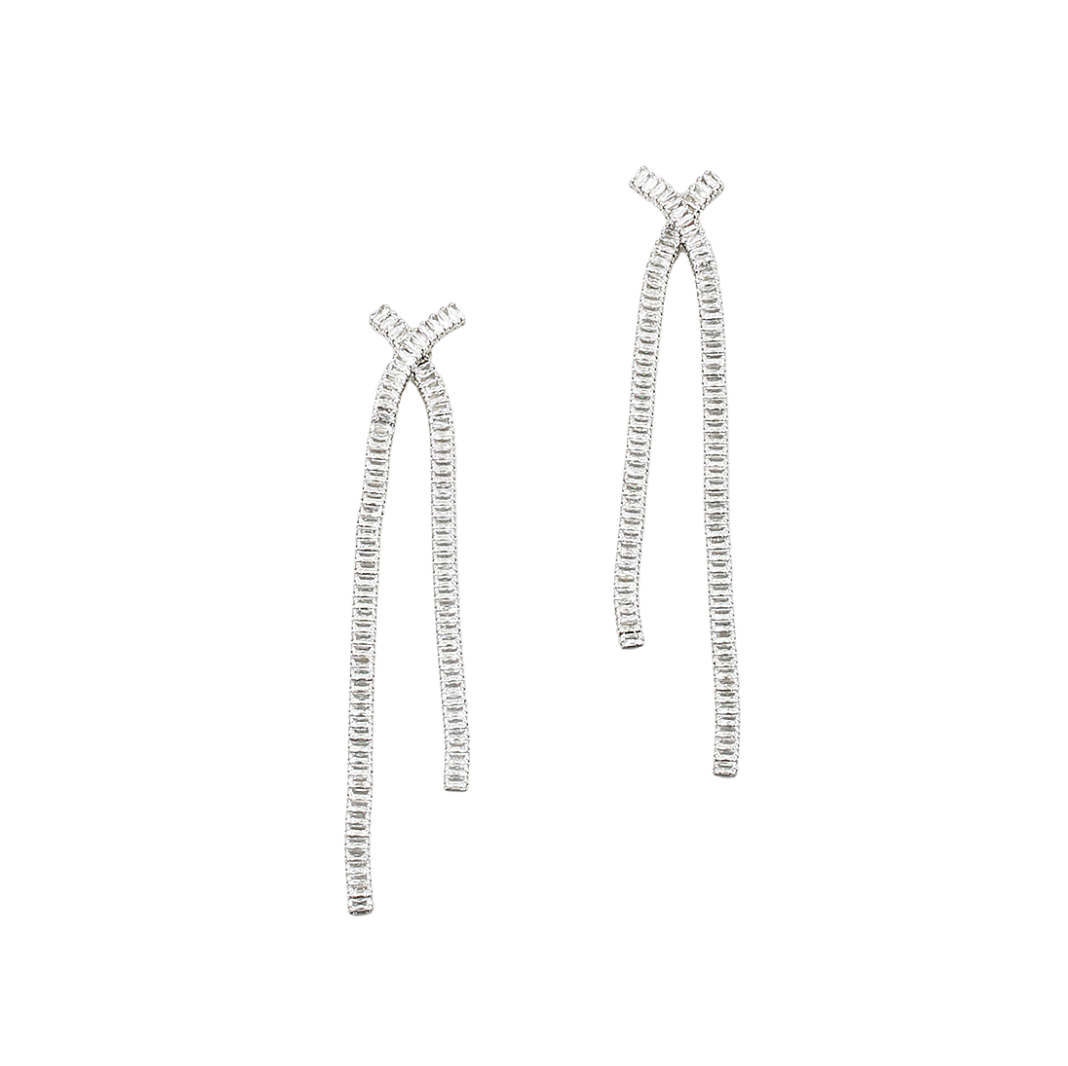 Silver X Drop Earring