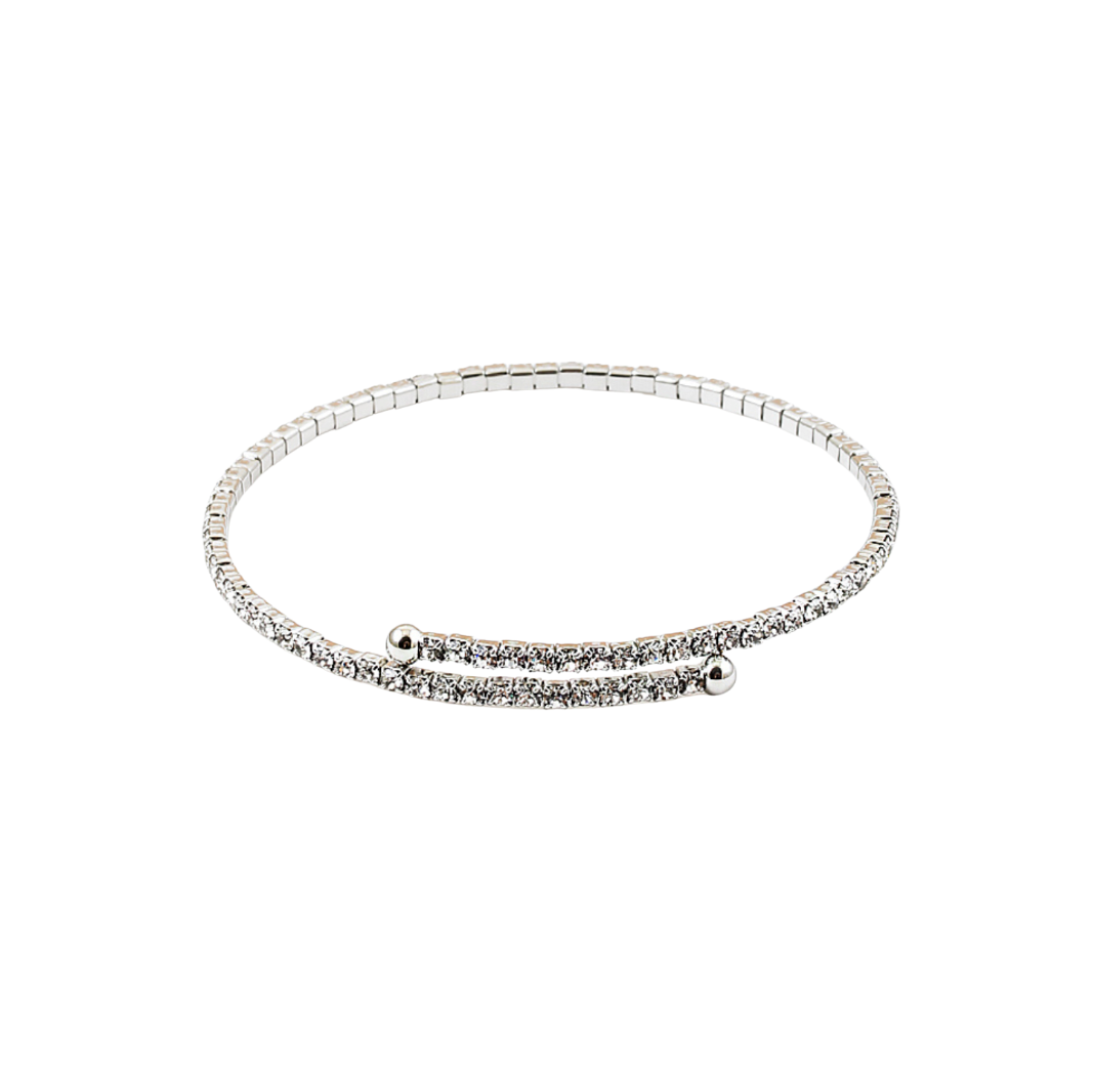 Silver CZ Coil Bracelet