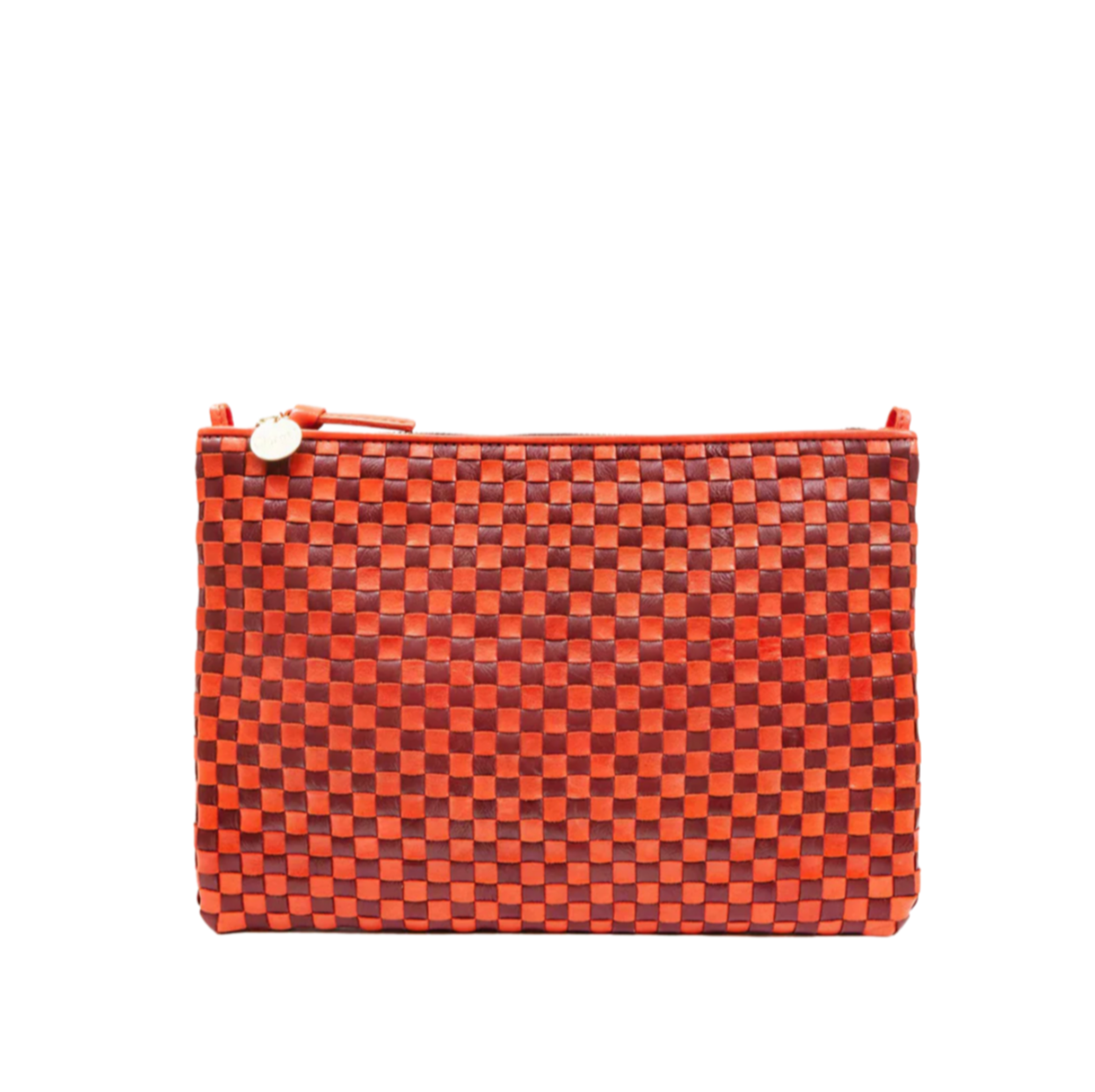 Flat Clutch W/ Tabs- Bright Poppy/Bordeaux