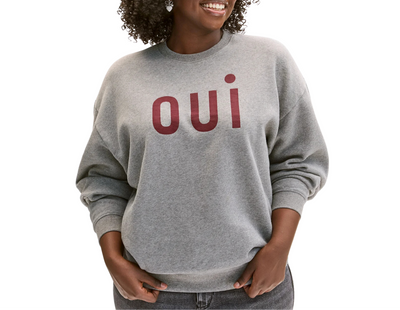 Oversized Sweatshirt- Oui Grey Melange