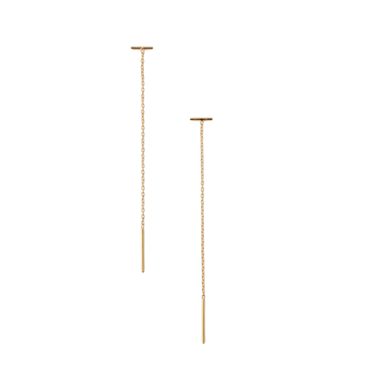 Gold Bar Thread Earrings