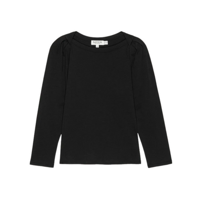 Amelie Envelope Neck Top- Jet Black