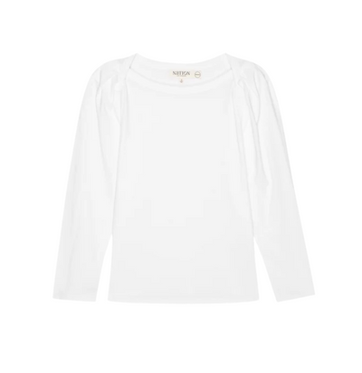 Amelie Envelope Neck Top- White