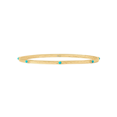 Crescent Stone Bangle- Turquoise Blue- M