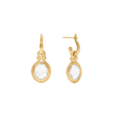 Saratoga Hoop & Charm Earring- Clear Crystal