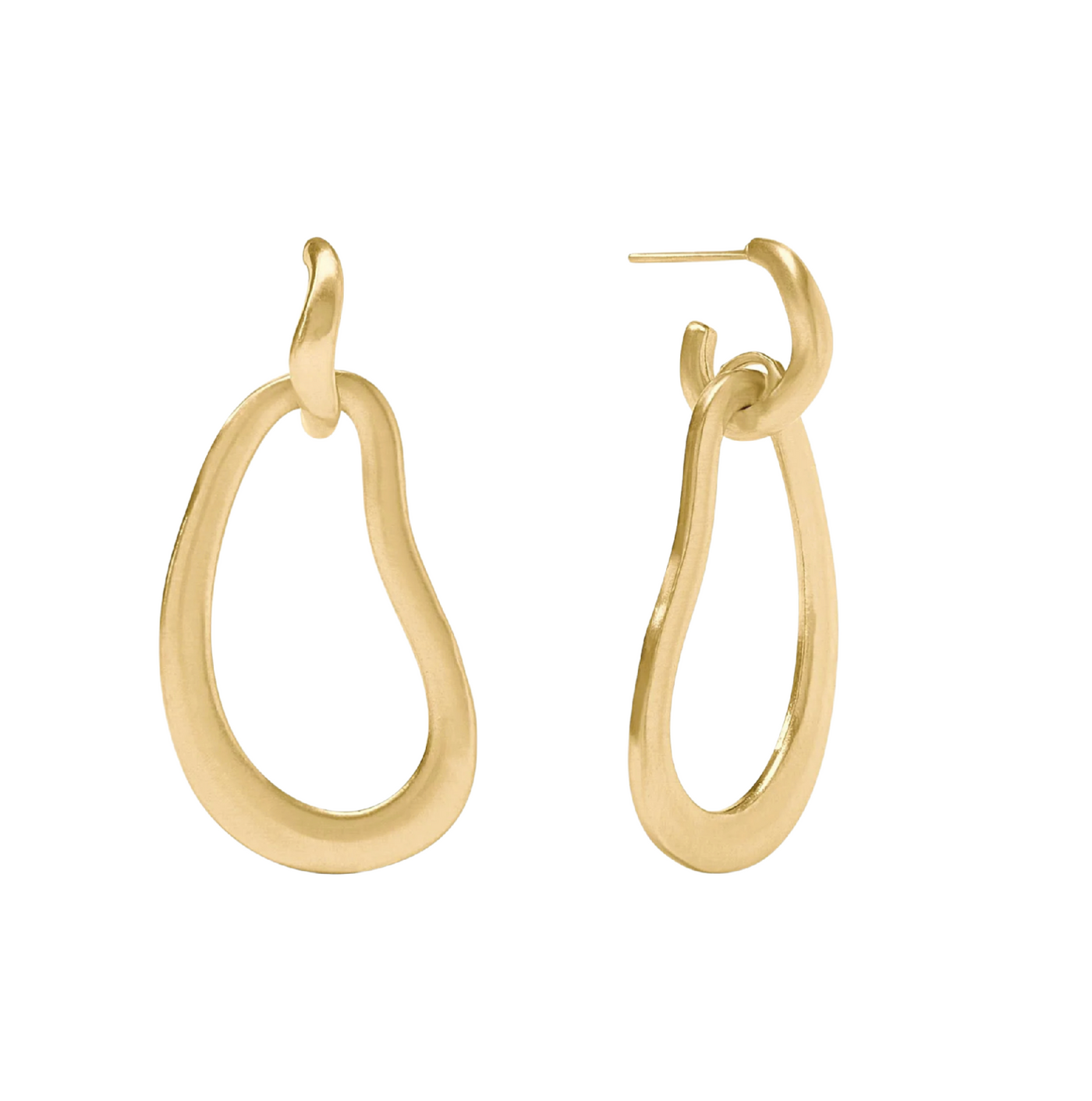 Wave Doorknocker Earring- Gold