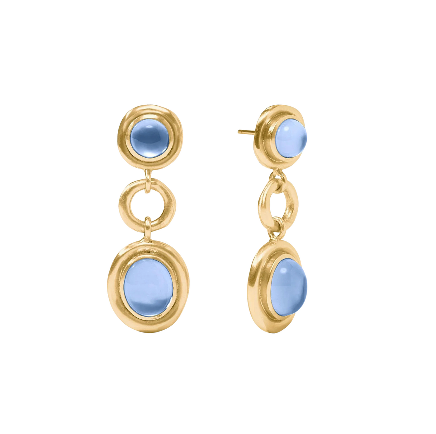 Wave Tier Earring- Iridescent Chalcedony Blue