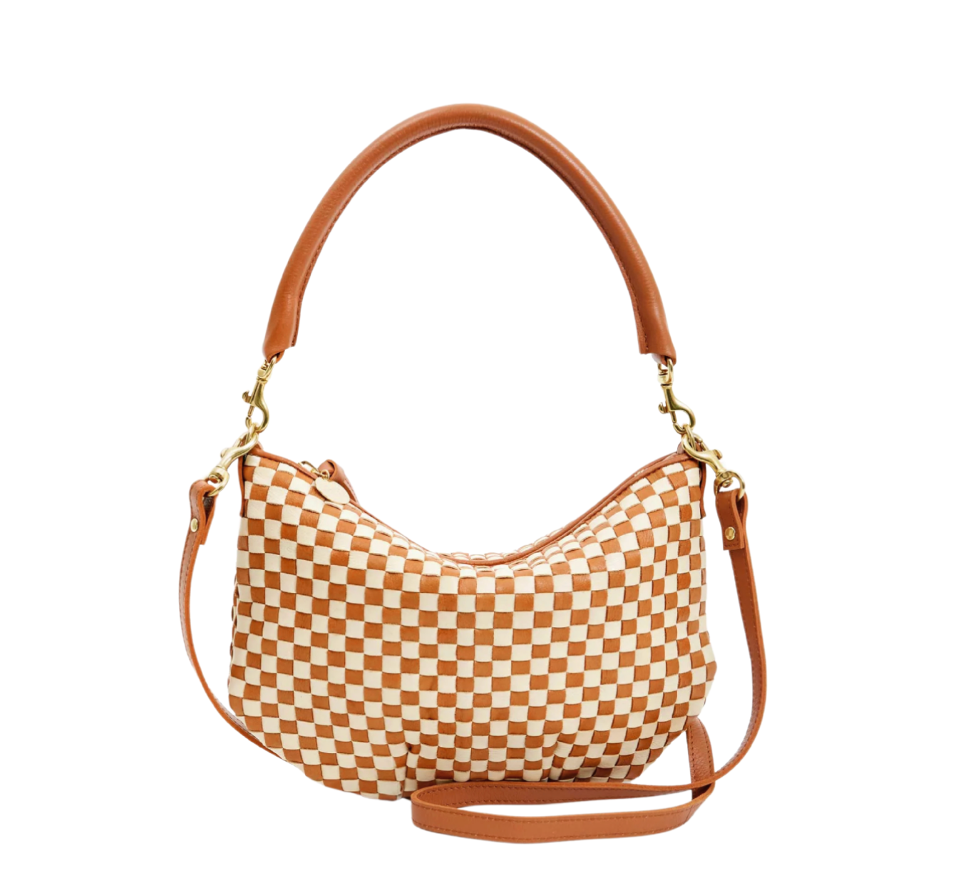 Petit Moyen Messenger woven Checker- Natural/Cream