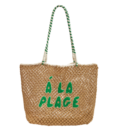 Lete Tote- A la Plage Tan/Green