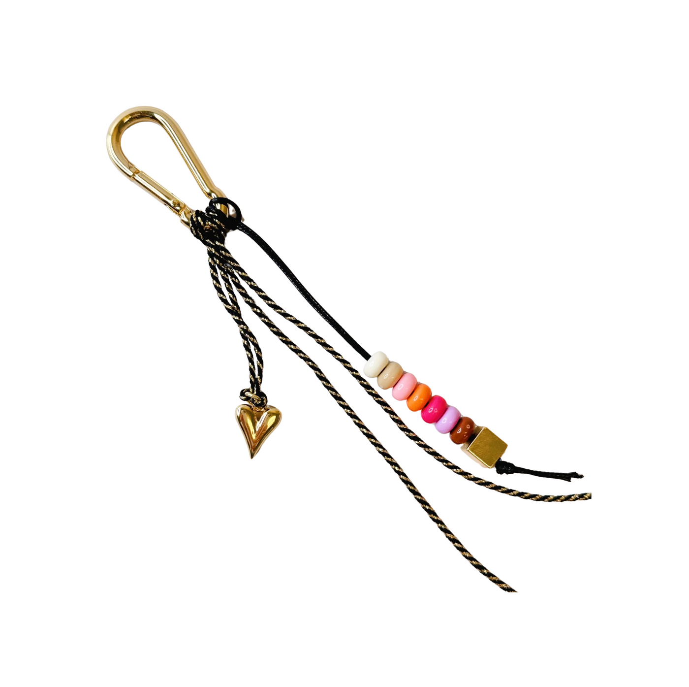 Heart and Beads Bag Charm