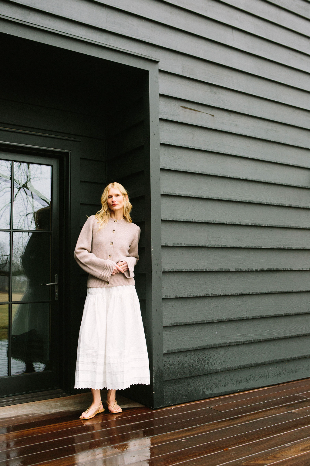 Sydney Wool Cashmere Cardigan - Wheat