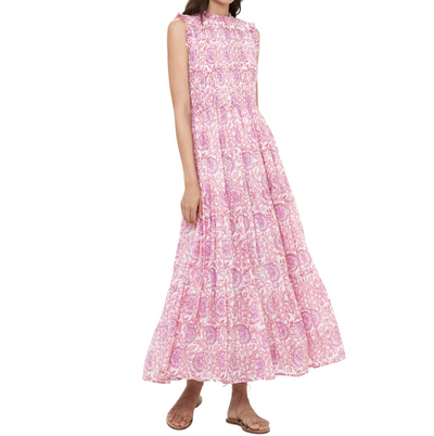 Sleeveless Smocked Maxi - Malta Pink