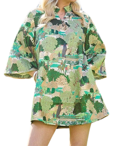 Derby Dress - Green and Gold