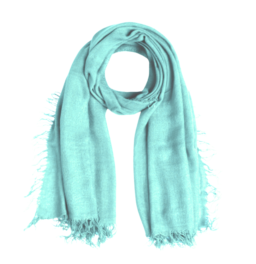 The Silk Cashmere Scarf- Aqua Shell
