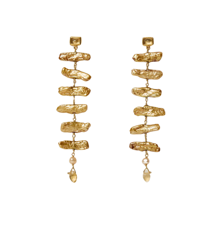 Isadora Earrings - Gold Pearl