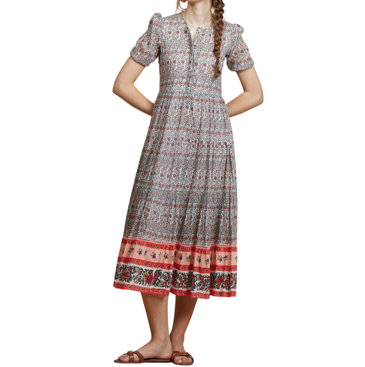 Daphne Midi Dress - Red