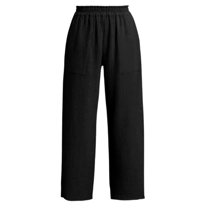 Leon Crop Pant - Black Gauze