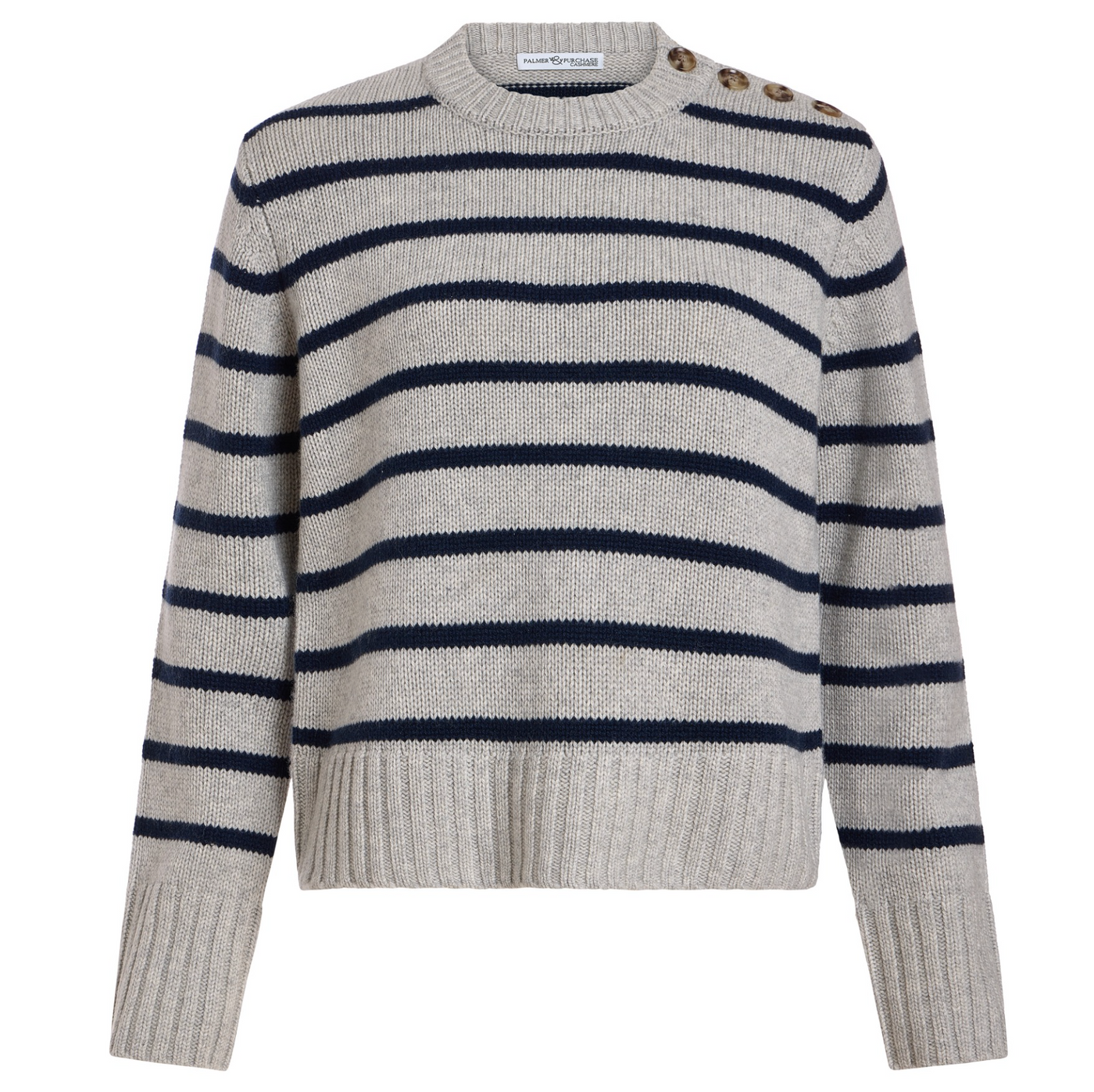 Kelly Striped Pullover- Foggy