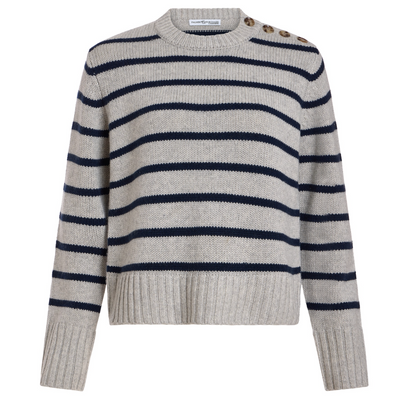 Kelly Striped Pullover- Foggy