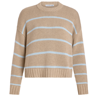 Paige Striped Pullover- Frost/Vellum