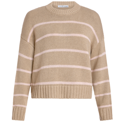 Paige Striped Pullover- Pink/Vellum