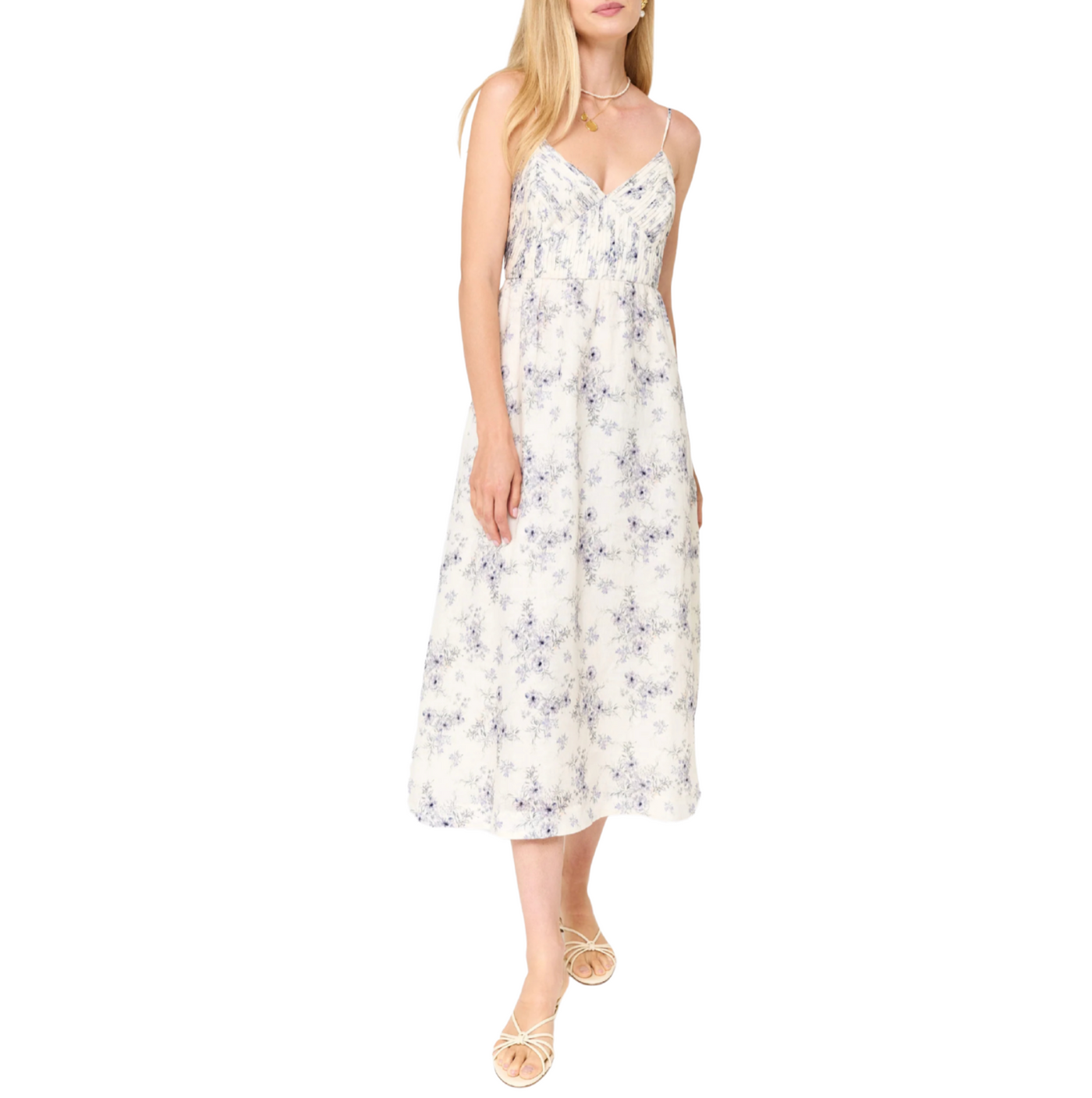 Jacinta Linen Dress - Wild Forget-Me-Knot