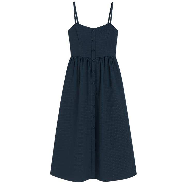Florentine Layering Dress - Navy Seersucker
