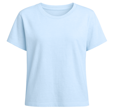 Harley Cotton Boxy Crew Tee - Sky Blue