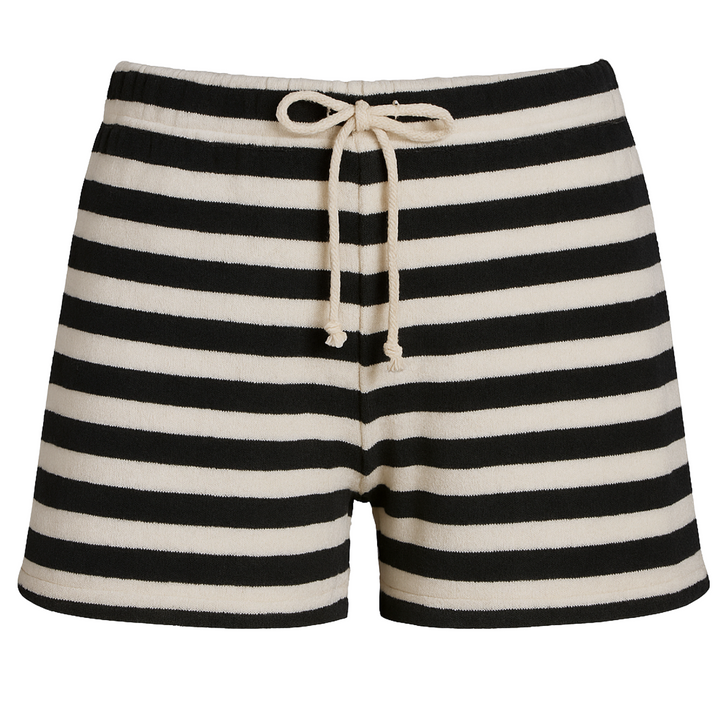 Jesse Recycled Cotton Drawstring Short - Navy/Natural Stripe
