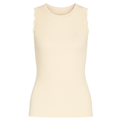 Rian Rib Knit Tank - Bone