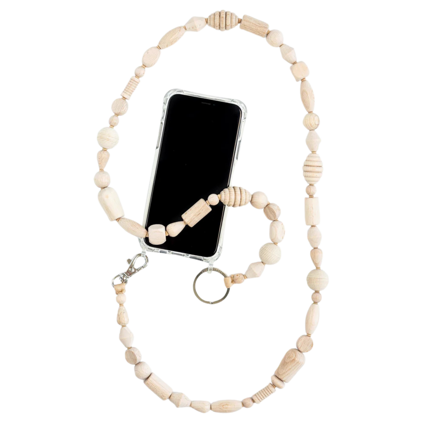 Perlenmix Phone Necklace - Natural
