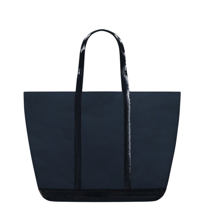 Canvas L Zipped Cabas Tote - Navy