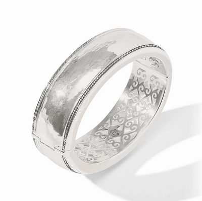 Cannes Statement Hinge Bangle - Silver