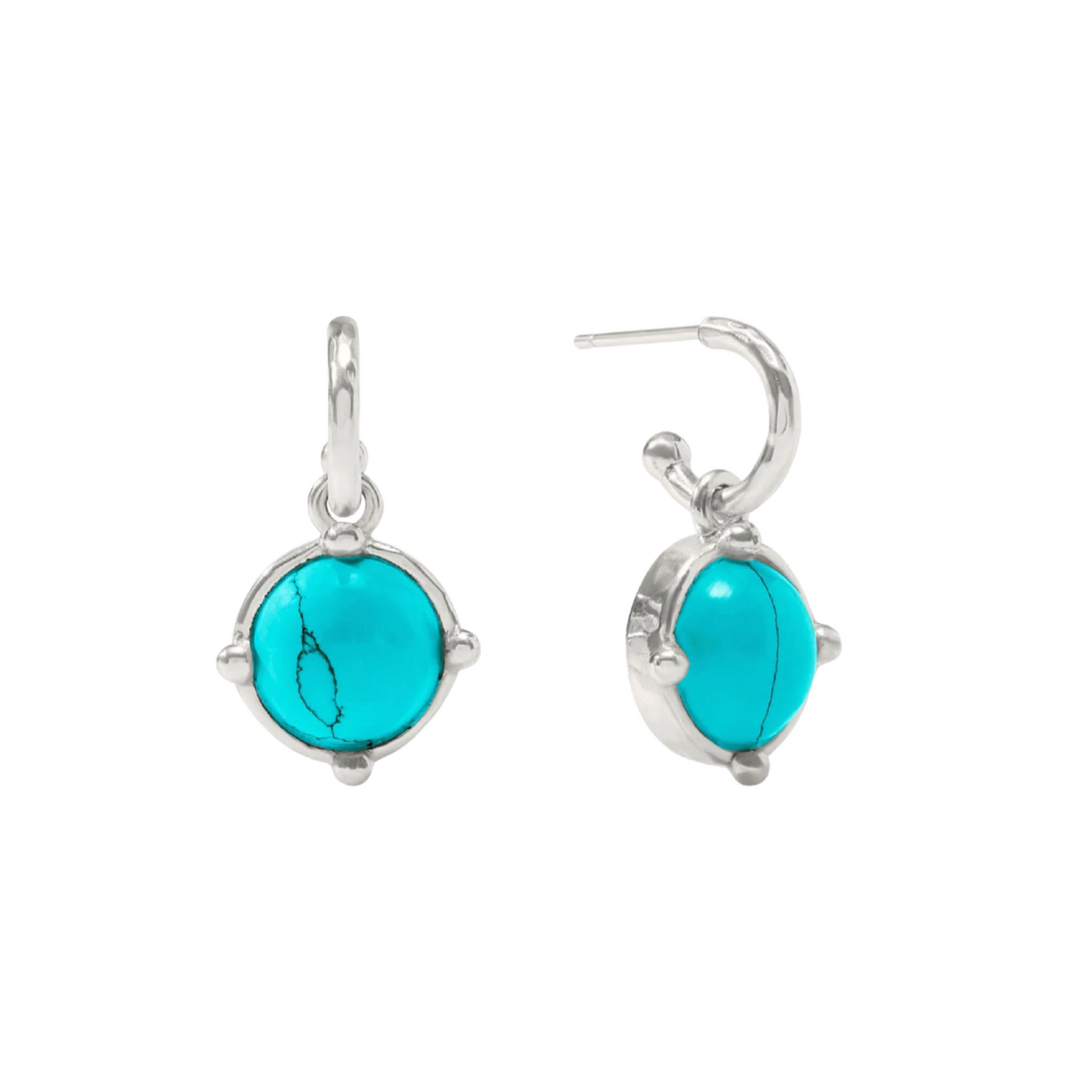 Honeybee Hoop & Charm Earring - Turquoise Blue