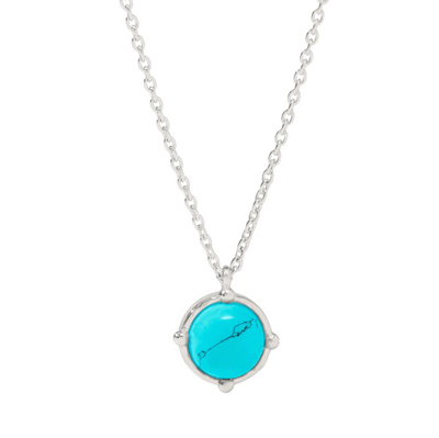 Honeybee Solitaire Necklace - Turquoise Blue