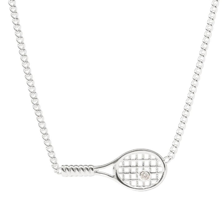 Tennis Racquet Delicate Necklace - CZ