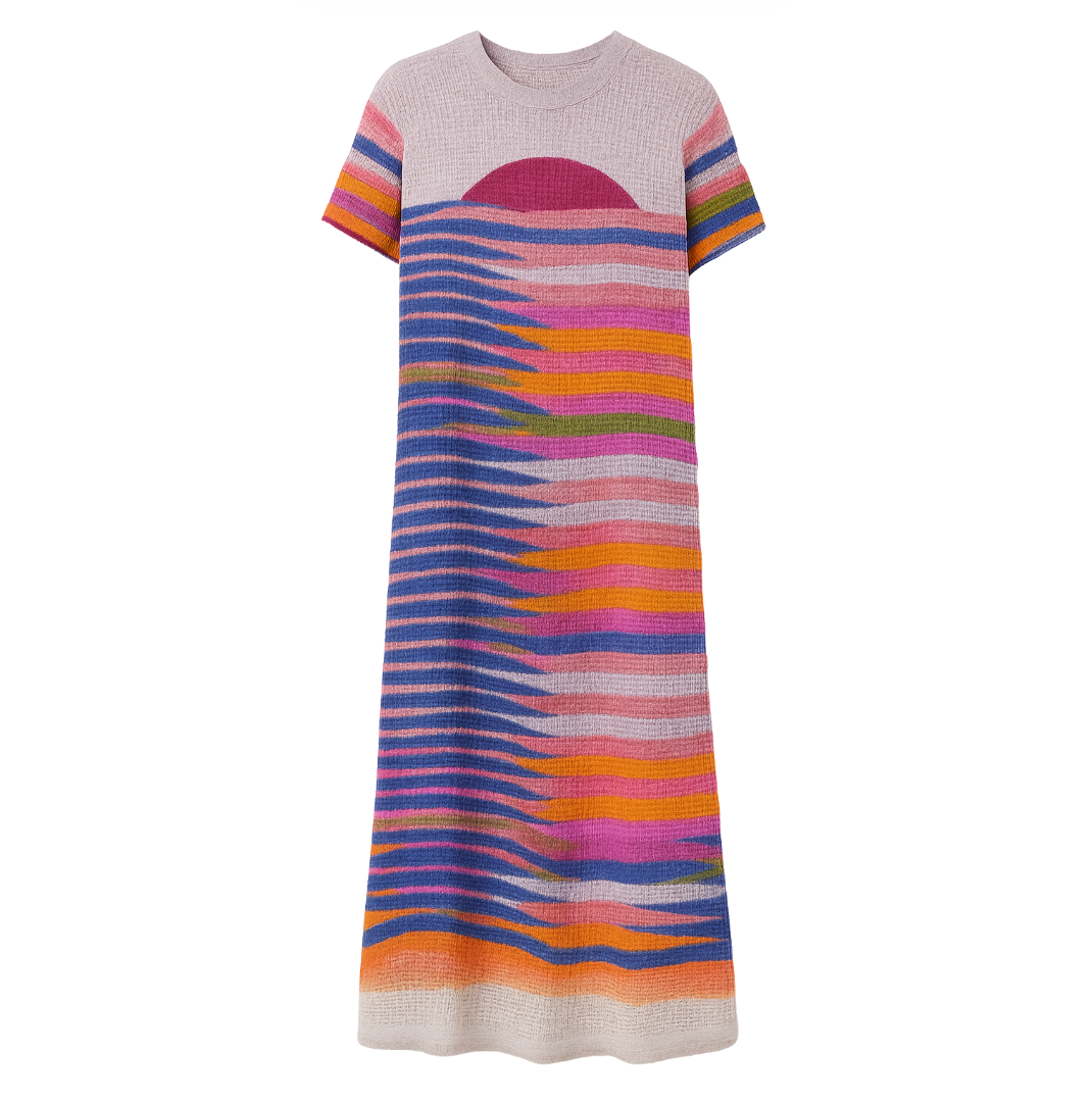 Short Sleeve Shift Maxi - Solstice Blue