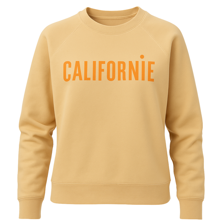 Sweatshirt - Sand w/ Neon Orange Californie